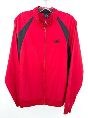 AIR JORDAN RED & BLACK FULL-ZIP WINDBREAKER TRACK JACKET - L